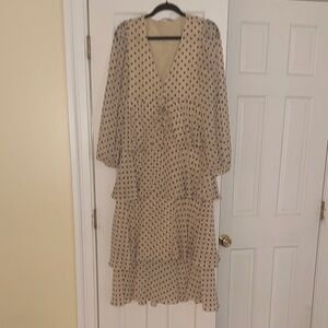Zara Polka Dot Tiered Maxi Dress